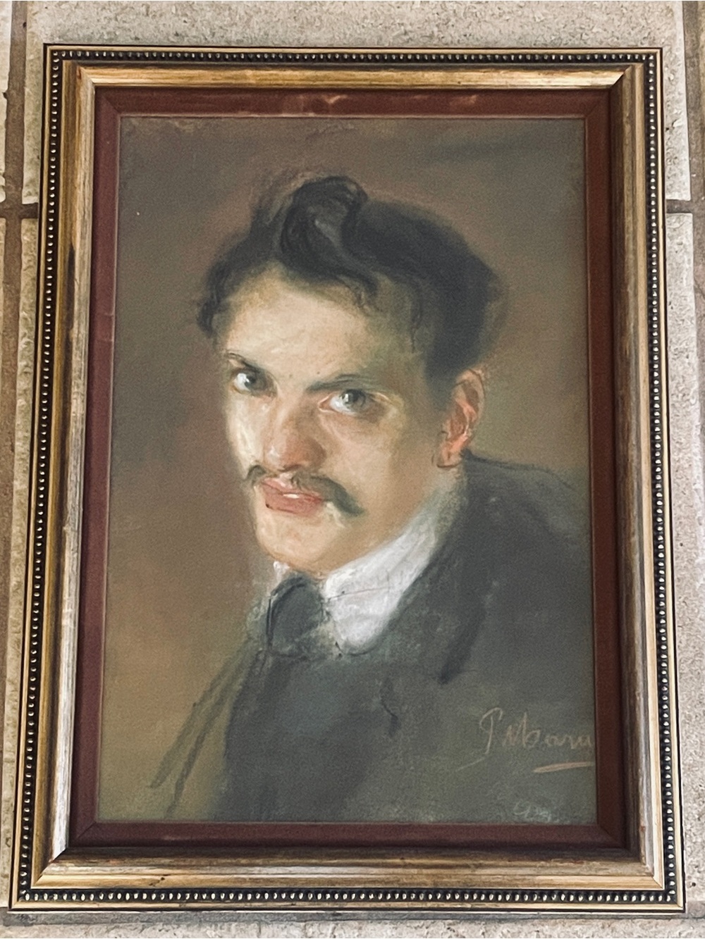 Vintage Portrait Painting in Frame
